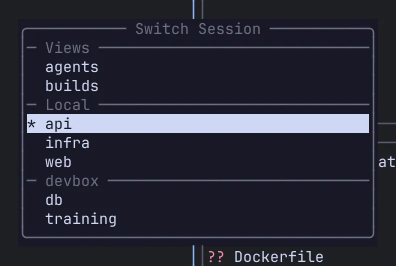 The quick session switcher