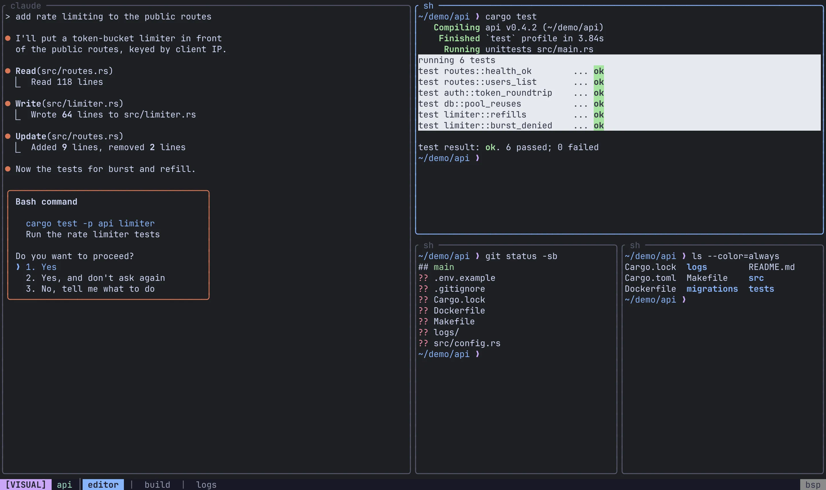 A line-wise selection in Visual mode
